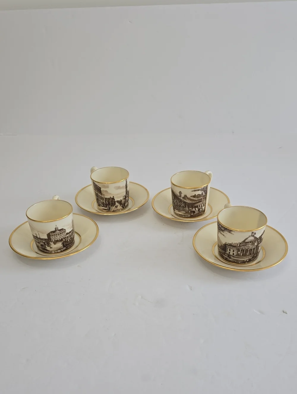 Lenox Historical China Set Of 4 Minga Pope Patchin Cups Saucers